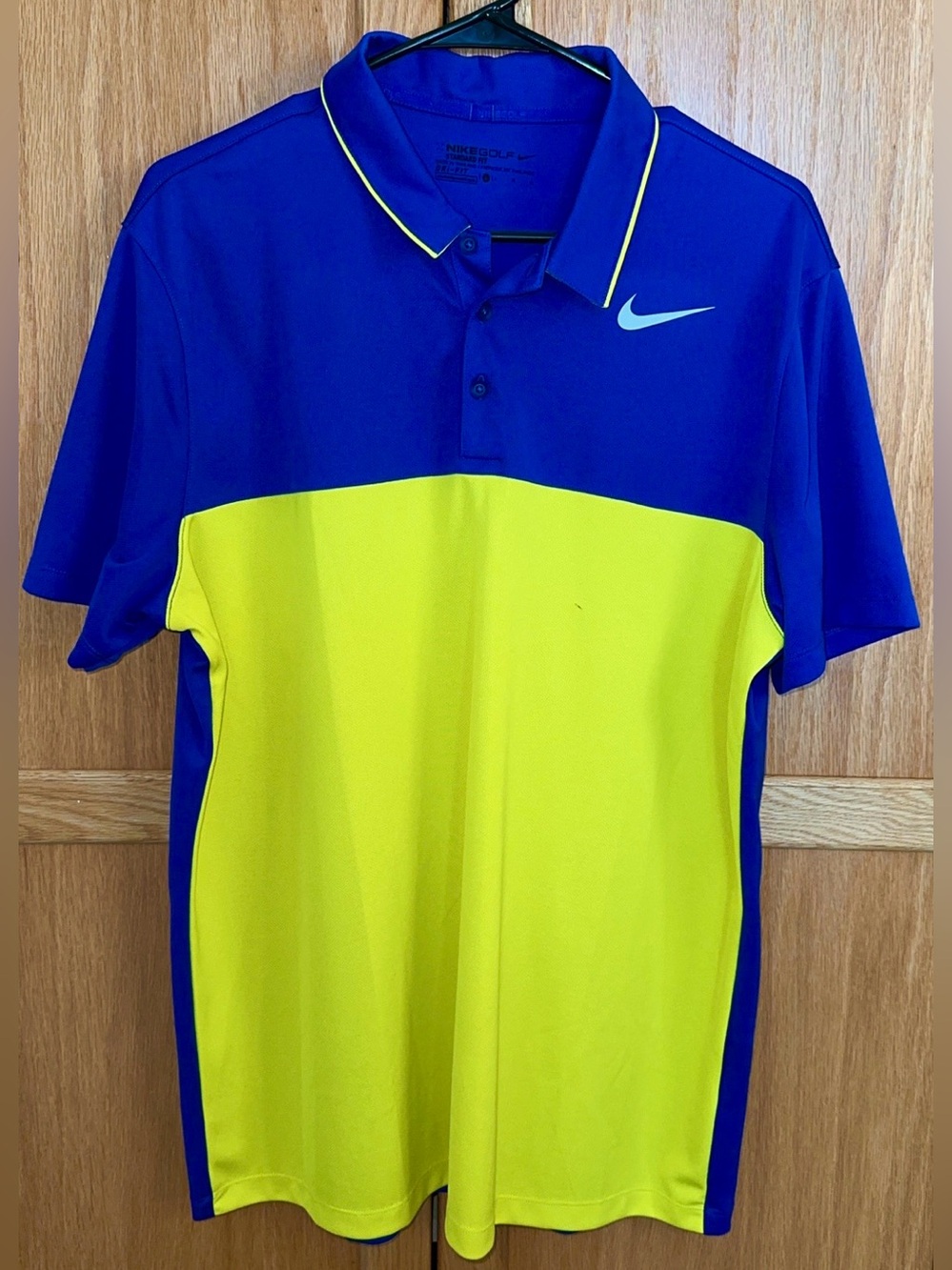 Nike Purple and Yellow Colorblock Men's Polo